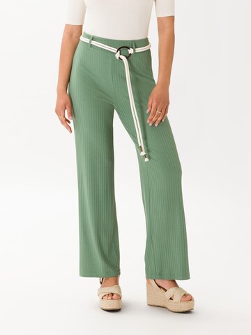 Les Lunes Flared Broek 'Lauren' in Groen: voorkant