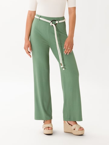 évasé Pantalon 'Lauren' Les Lunes en vert : devant