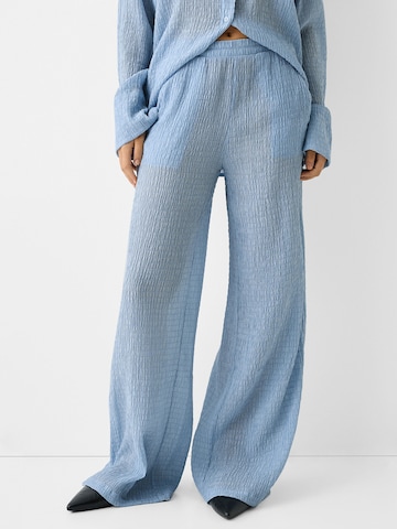 Bershka Wide Leg Hose in Blau: predná strana