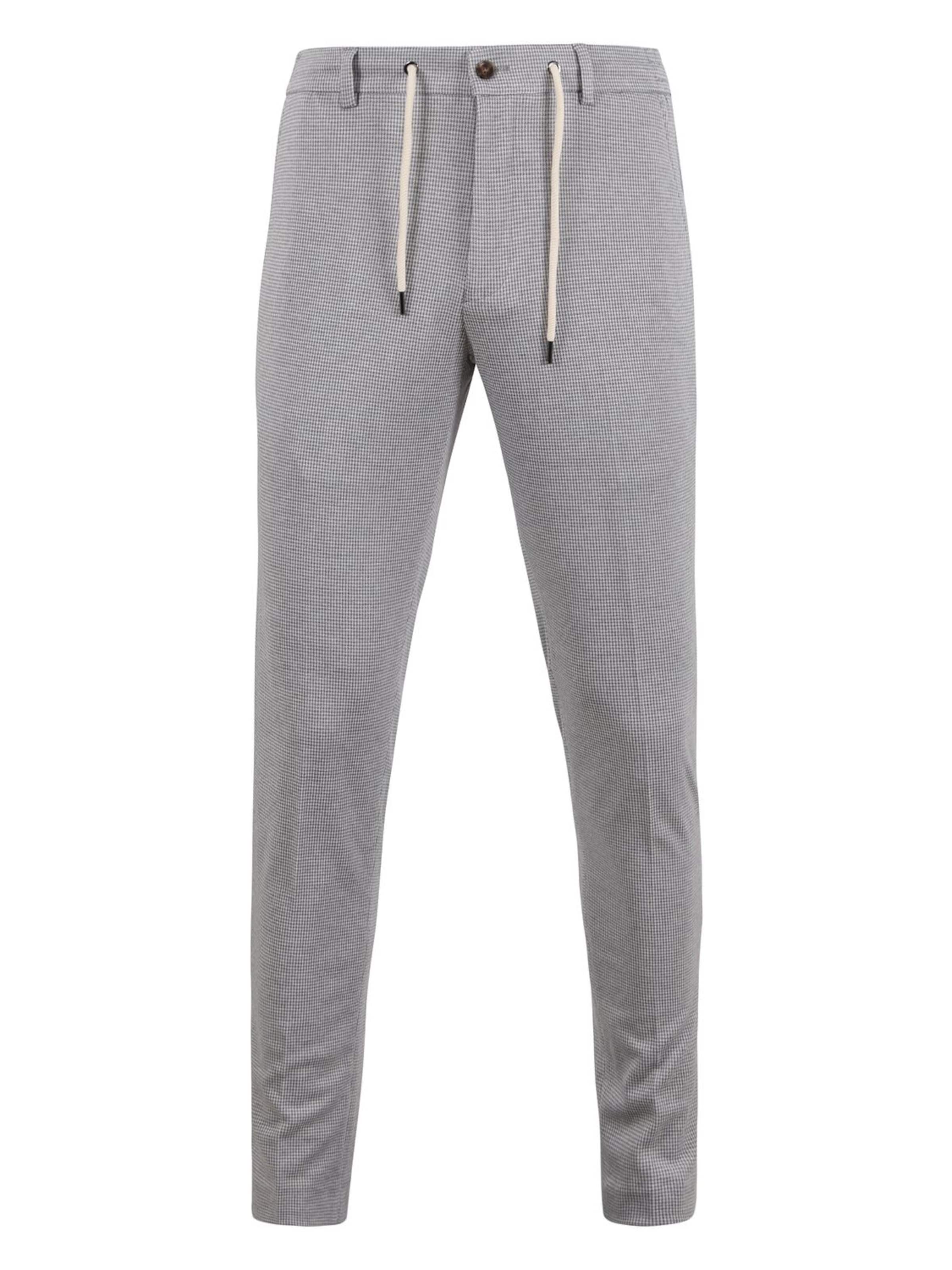 Suitable Slim fit Trousers with creases 'Das' in Grey: front