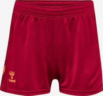 Hummel Regular Workout Pants 'Grid' in Red: front