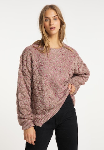 Pull-over oversize IZIA en rose : devant