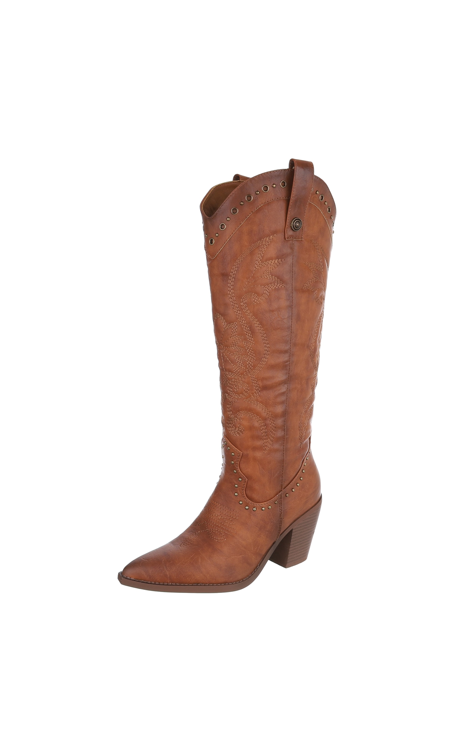 Ital-Design Cowboystiefel in Braun: Vorderseite