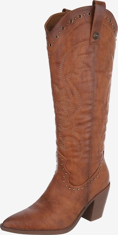 Ital-Design Cowboystiefel in Braun: Vorderseite