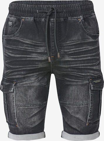 KOROSHI Slimfit Cargofarkut värissä musta: etupuoli