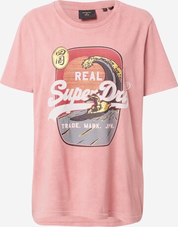 T-shirt 'Itago' Superdry en rose : devant