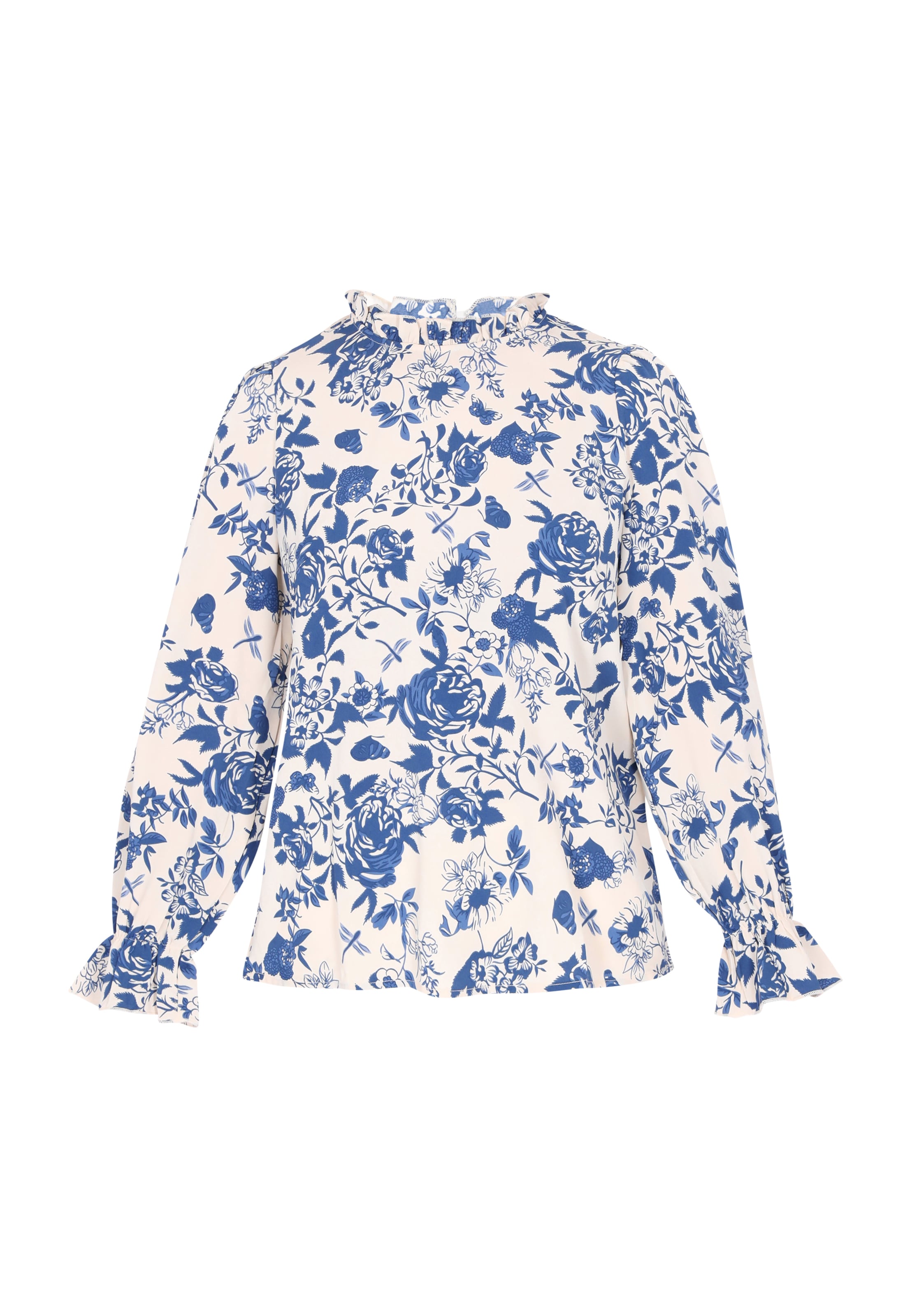 Bluză Usha pe bej / albastru, Vizualizare produs