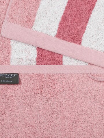 ROSS Handdoek 'Doubleface Stripes' in Roze