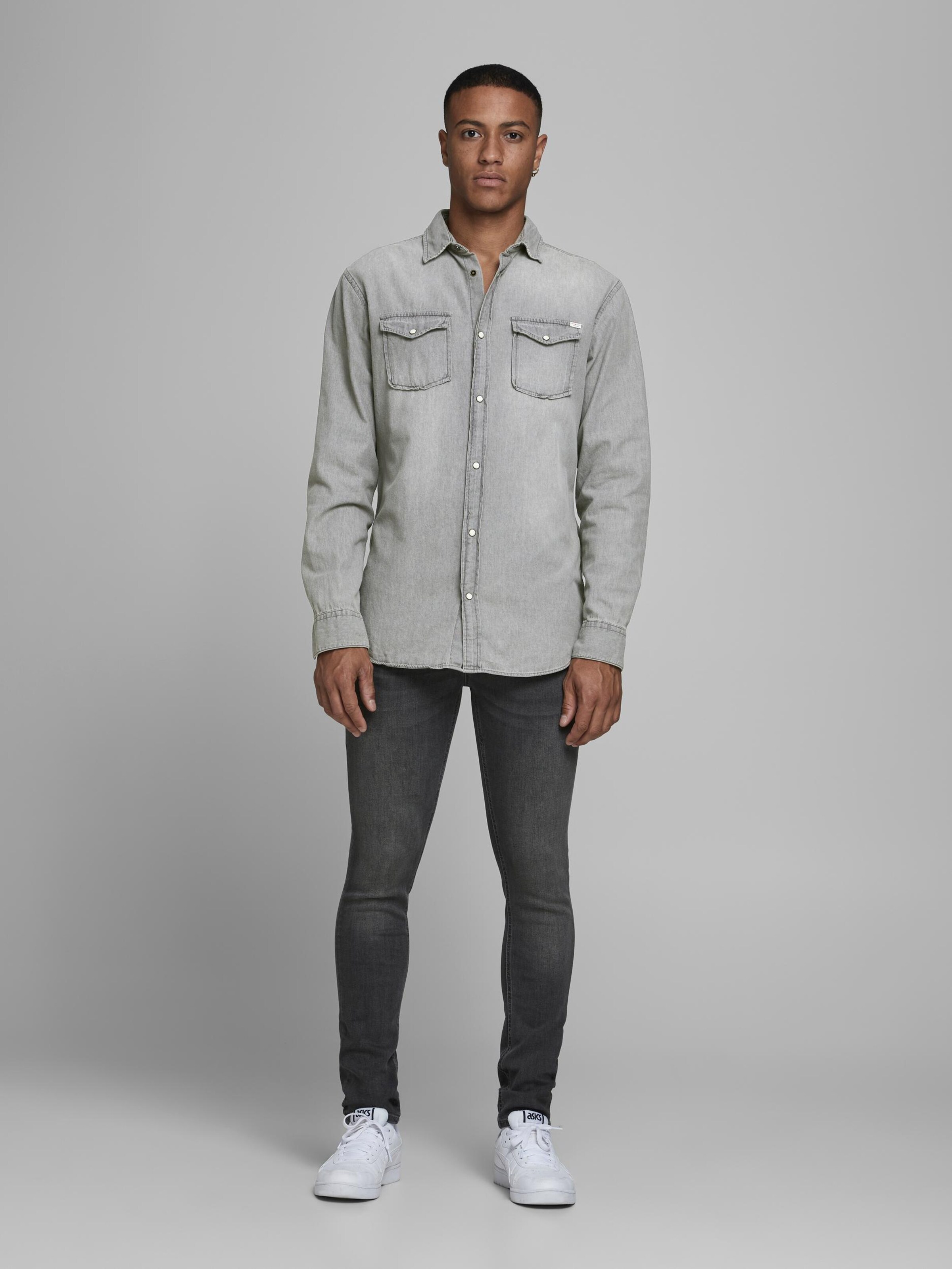 Männer Hemden JACK & JONES Hemd 'Sheridan' in Grau - YY21591 Männer Hemden JACK & JONES Hemd 'Sheridan' in Grau - YY21591