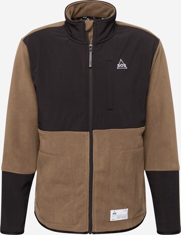 SOS Athletic Fleece Jacket 'Laax' in Beige: front