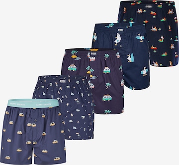 Happy Shorts Boxershorts ' Motiv Mix ' in Blauw: voorkant
