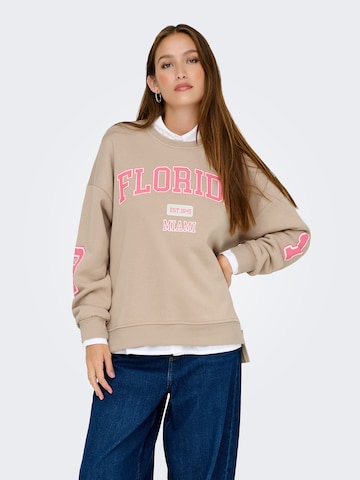 Felpa 'ONLVictory' di ONLY in beige: frontale