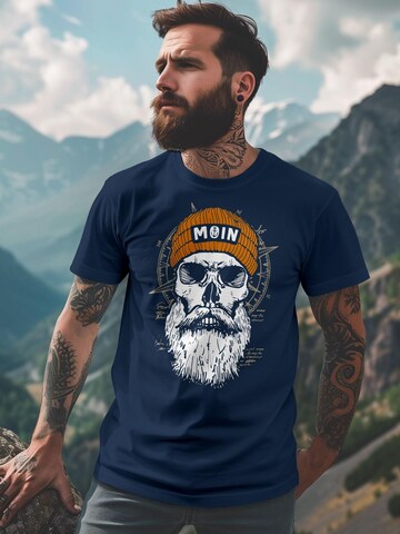 Neverless Shirt 'Skull Moin' in Blue
