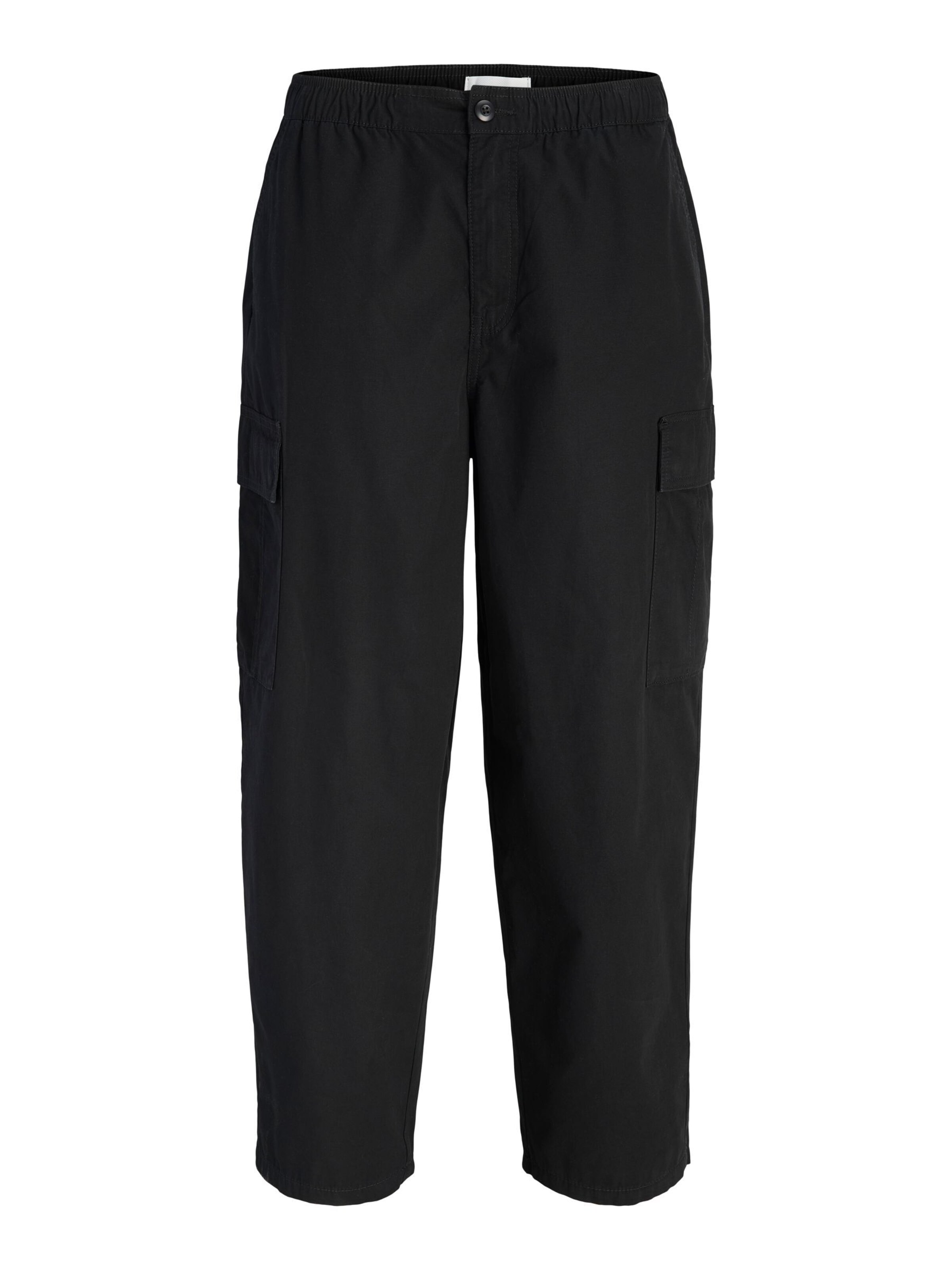 JACK & JONES - Barrel Pantalón cargo en negro: frente