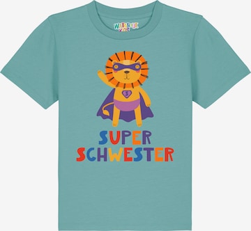watabout.kids Shirt 'Löwe Superschwester' in Blue: front