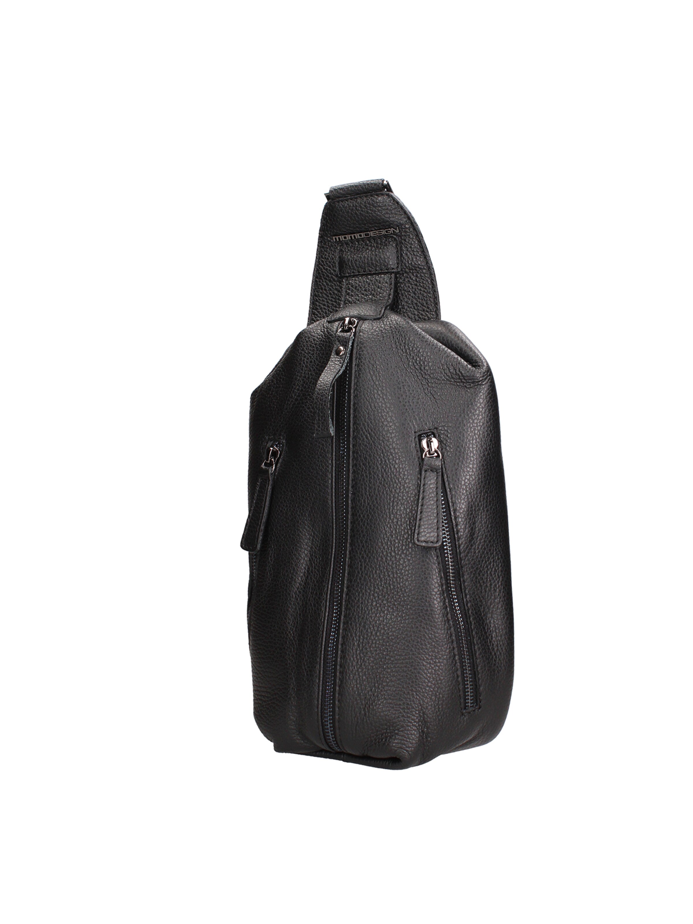 Borsa a tracolla 'Borsa a Tracolla Uomo Vera Pelle con Zip - Made in Italy' di Momo Design in nero