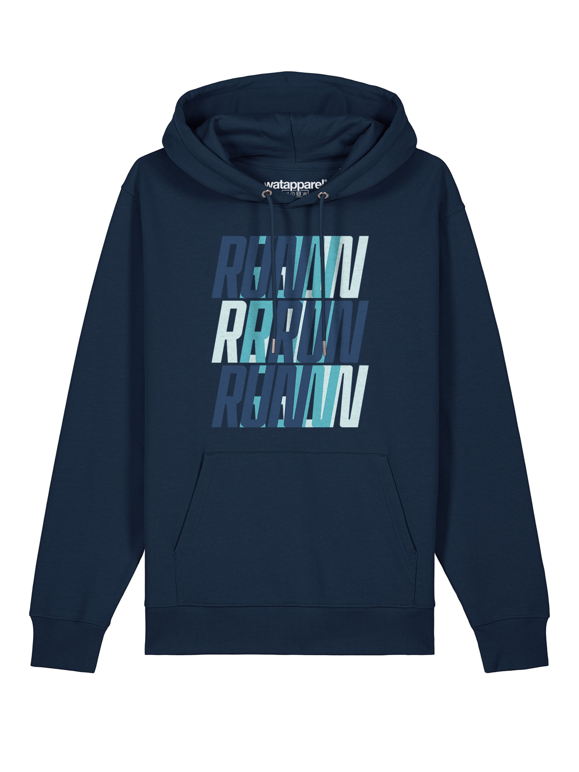 Sweat-shirt 'Run, Run, Run blue' Watapparel en bleu : devant