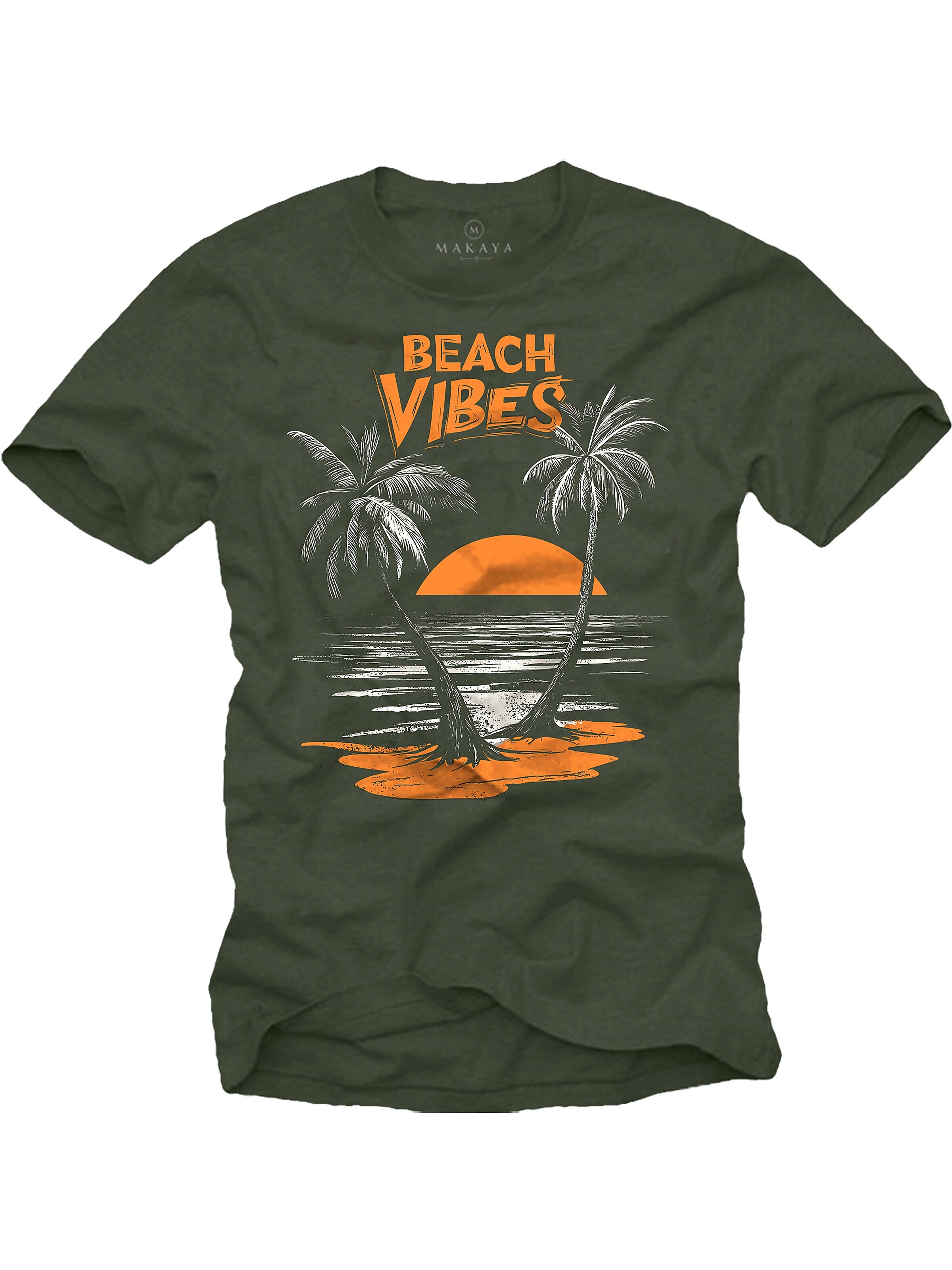 MAKAYA Shirt 'Beach Vibes' in Green: front