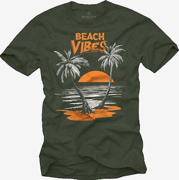 MAKAYA Shirt 'Beach Vibes' in Green: front