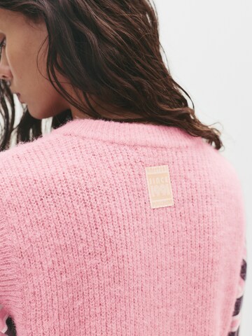 Pull&Bear Плетен елек в розово