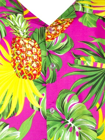 King Kameha Shirt 'Pineapple Leaves' in Pink