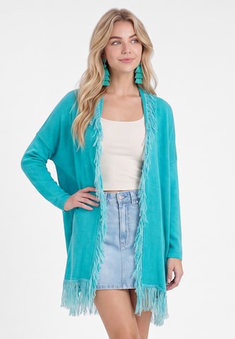 IZIA Gebreid vest in Blauw: voorkant