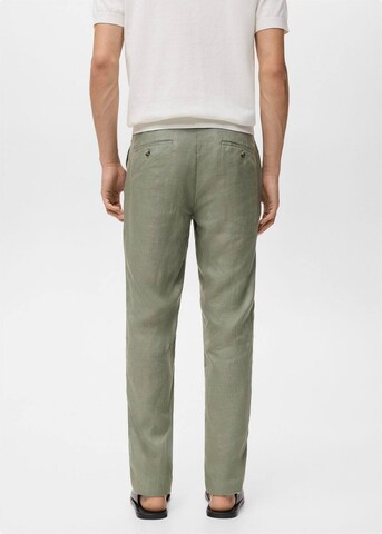 MANGO MAN Slim fit Pants 'Oyster' in Green