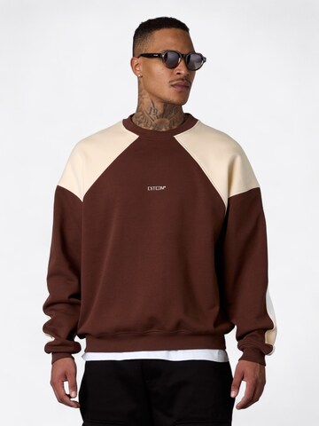 Sweat-shirt ' Two Tone Oversized ' ESTEEM en marron : devant
