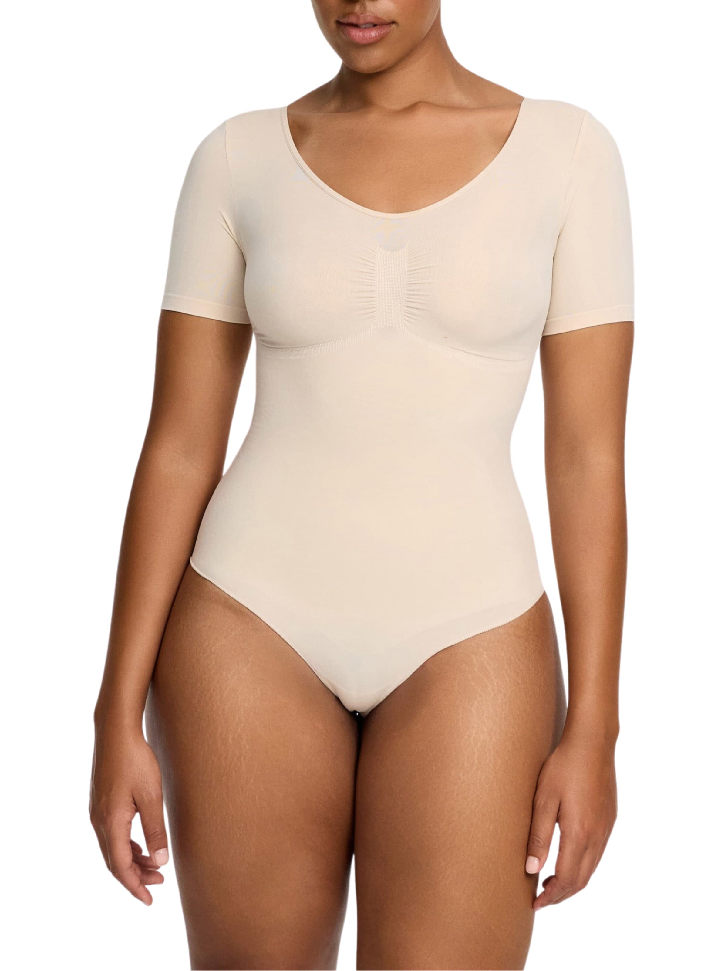 cfab Shaping bodysuit 'T-Shirt Bodysuit Sculpting Shapewear mit String' in Beige: front