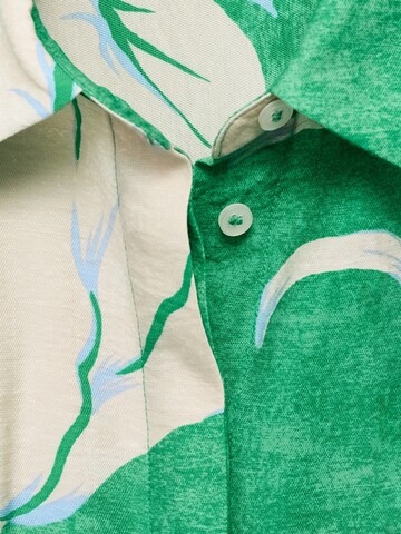 MANGO Blousejurk 'FLOR' in Groen
