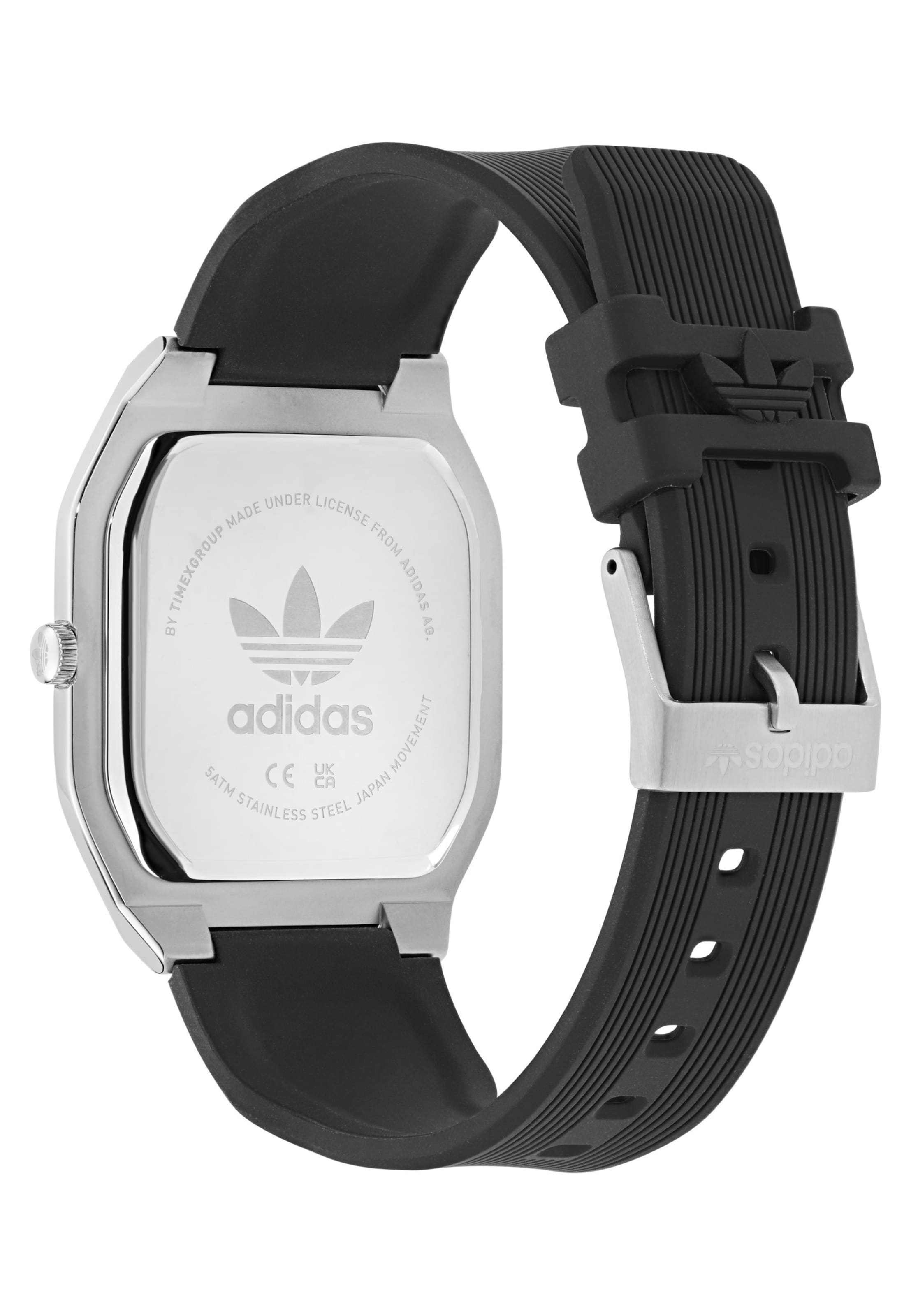 ADIDAS ORIGINALS Analoguhr 'City Tech Square' in Schwarz