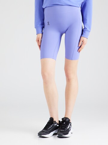 On Slim fit Workout Pants in Blue: front