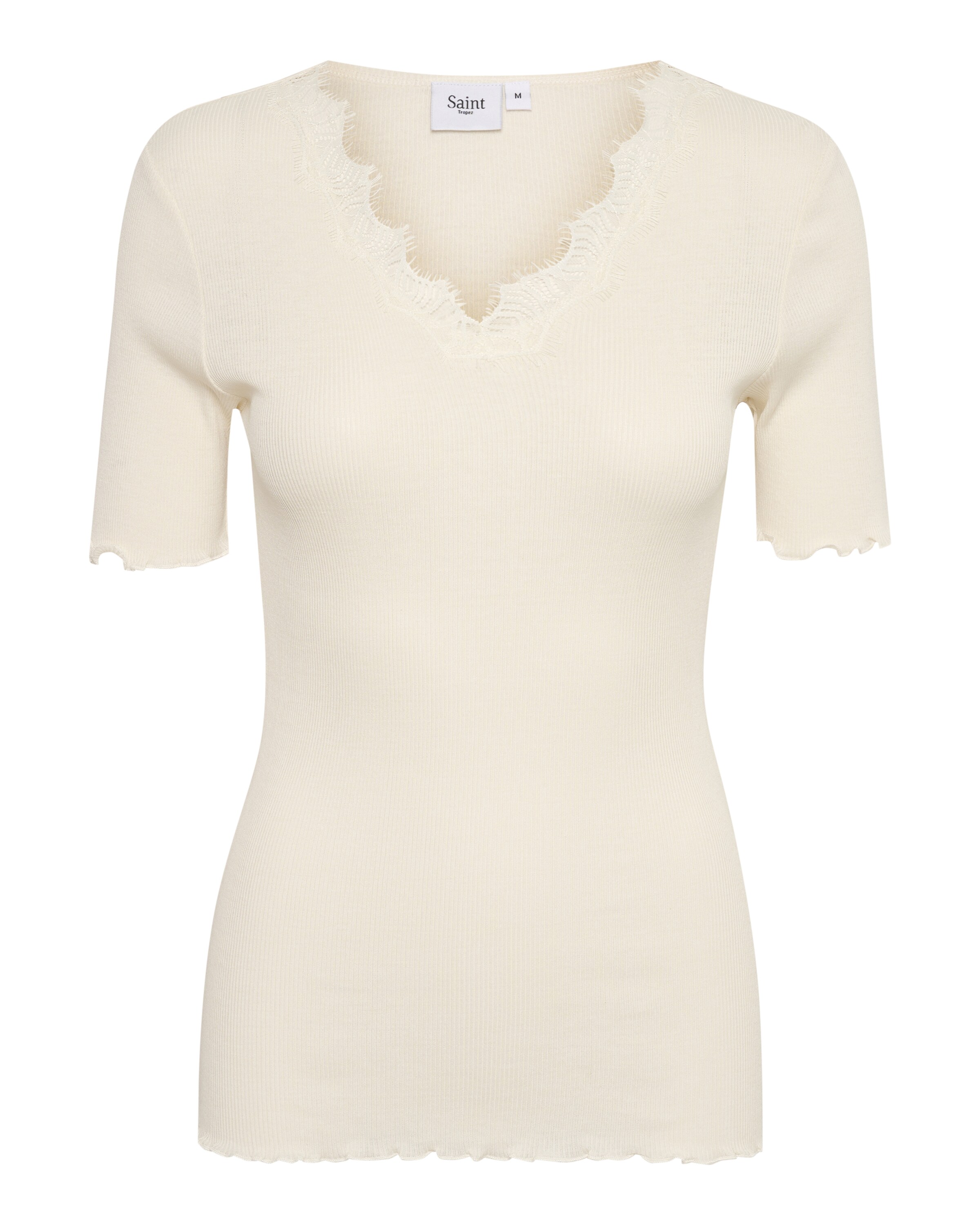 SAINT TROPEZ Тениска 'Maya' в бяло: отпред