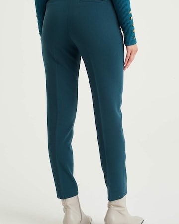 WE Fashion - Slimfit Pantalón de pinzas en azul