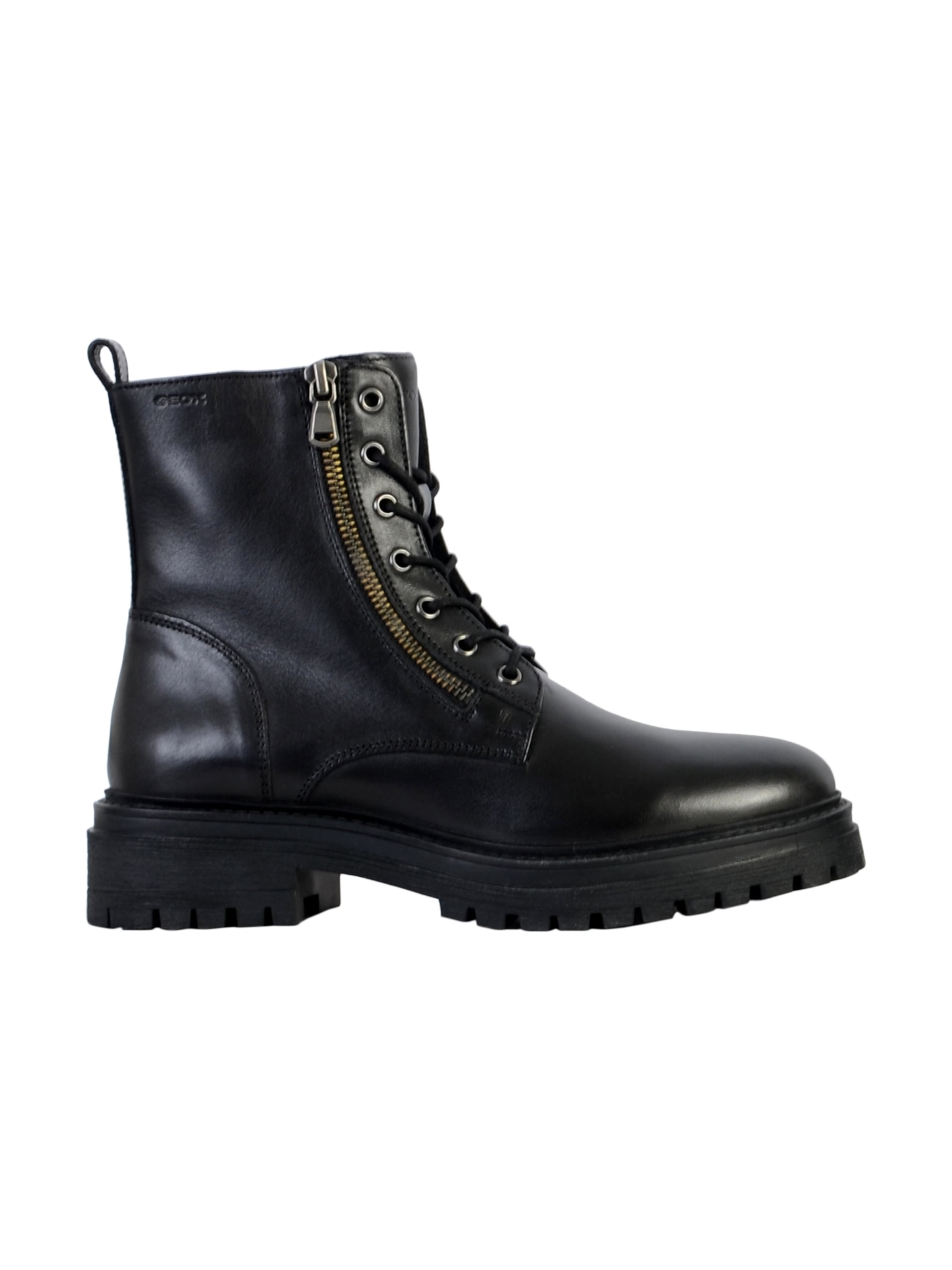 GEOX Enkellaarsje 'Lederstiefel Iridea' in Zwart
