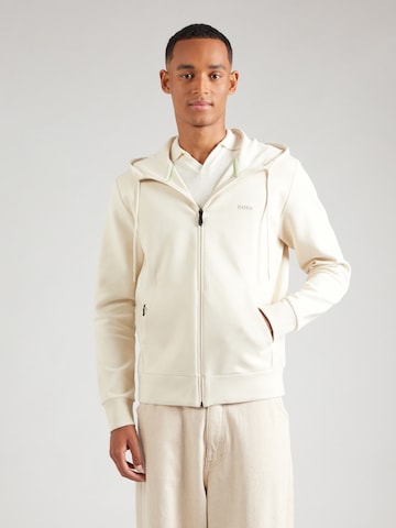 Veste de survêtement 'Saggy' BOSS en blanc : devant