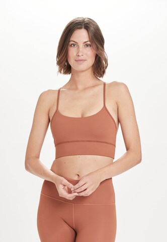 ENDURANCE Bralette Sports Bra 'Raleigh' in Brown: front