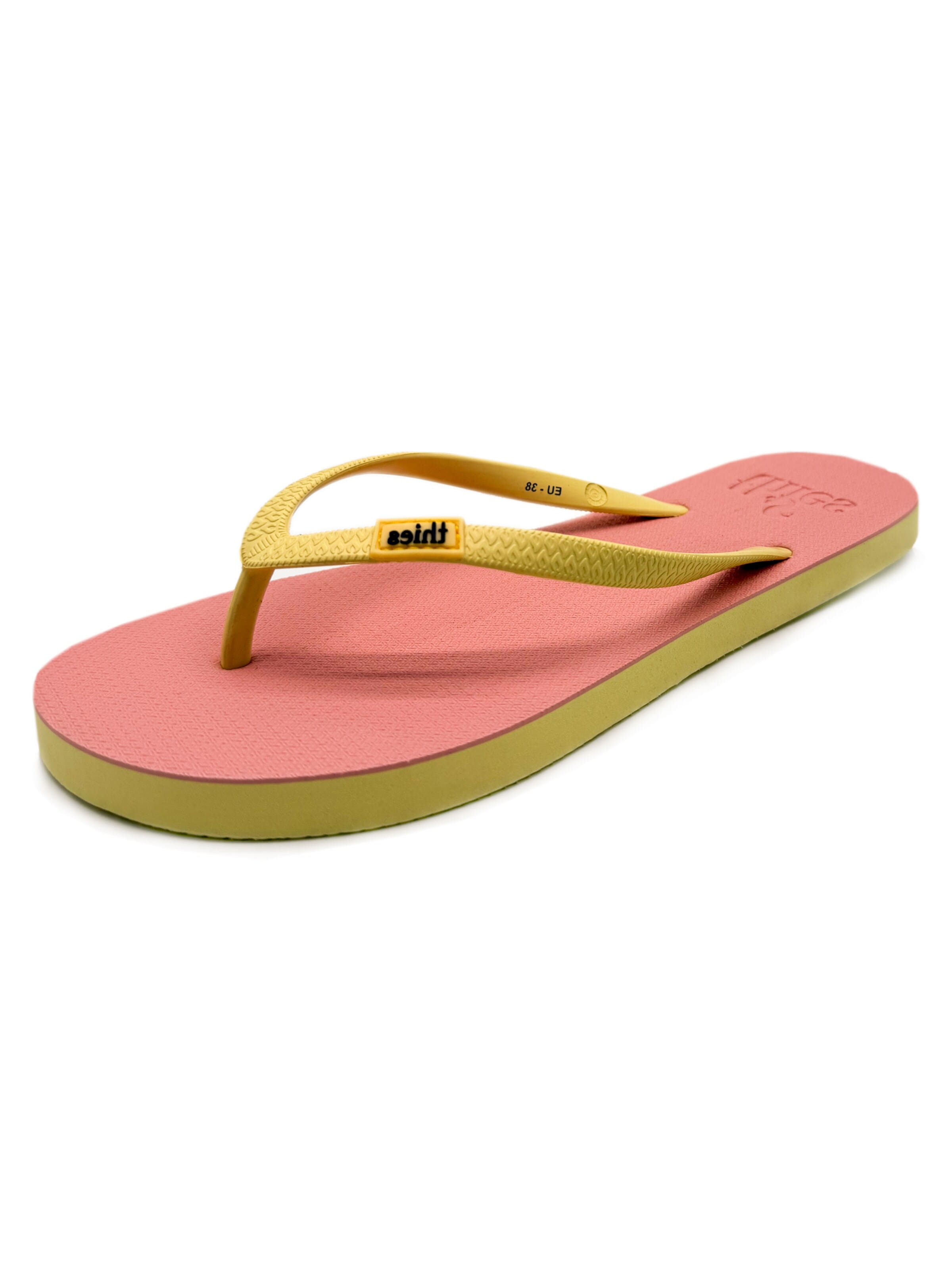 thies T-Bar Sandals 'thies 1856 ® Eco Two Tone Thies Flips' in Yellow: front