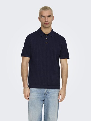 Only & Sons Poloshirt 'Moon' in Blau: Vorderseite