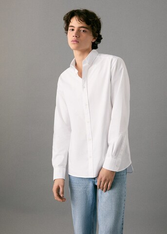 MANGO TEEN Regular fit Button Up Shirt in White: front