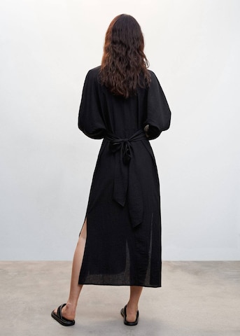 MANGO Shirt Dress 'Lotus' in Black