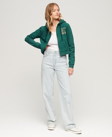 Superdry Sweat jacket 'Athletic Essential' in Green
