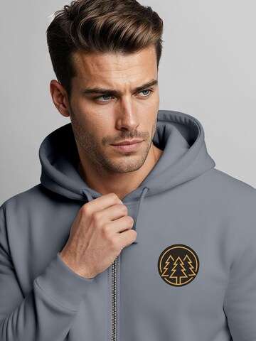 Neverless Sweatjacke 'Bäume Badge'‌‌‌‌‌‌‌‌‌ in Grau