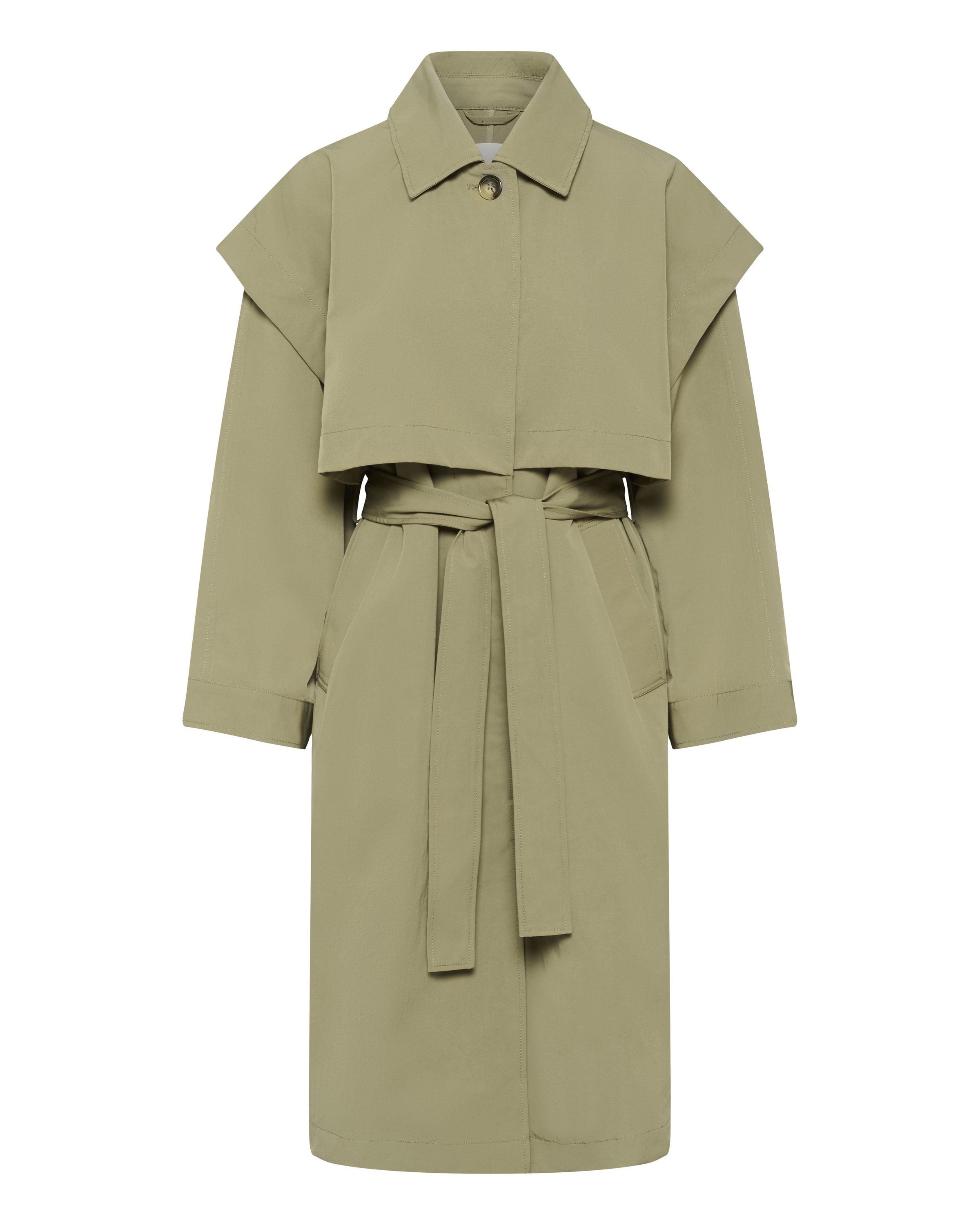 SOAKED IN LUXURY Between-seasons coat 'SLRowena' in Khaki, Item view