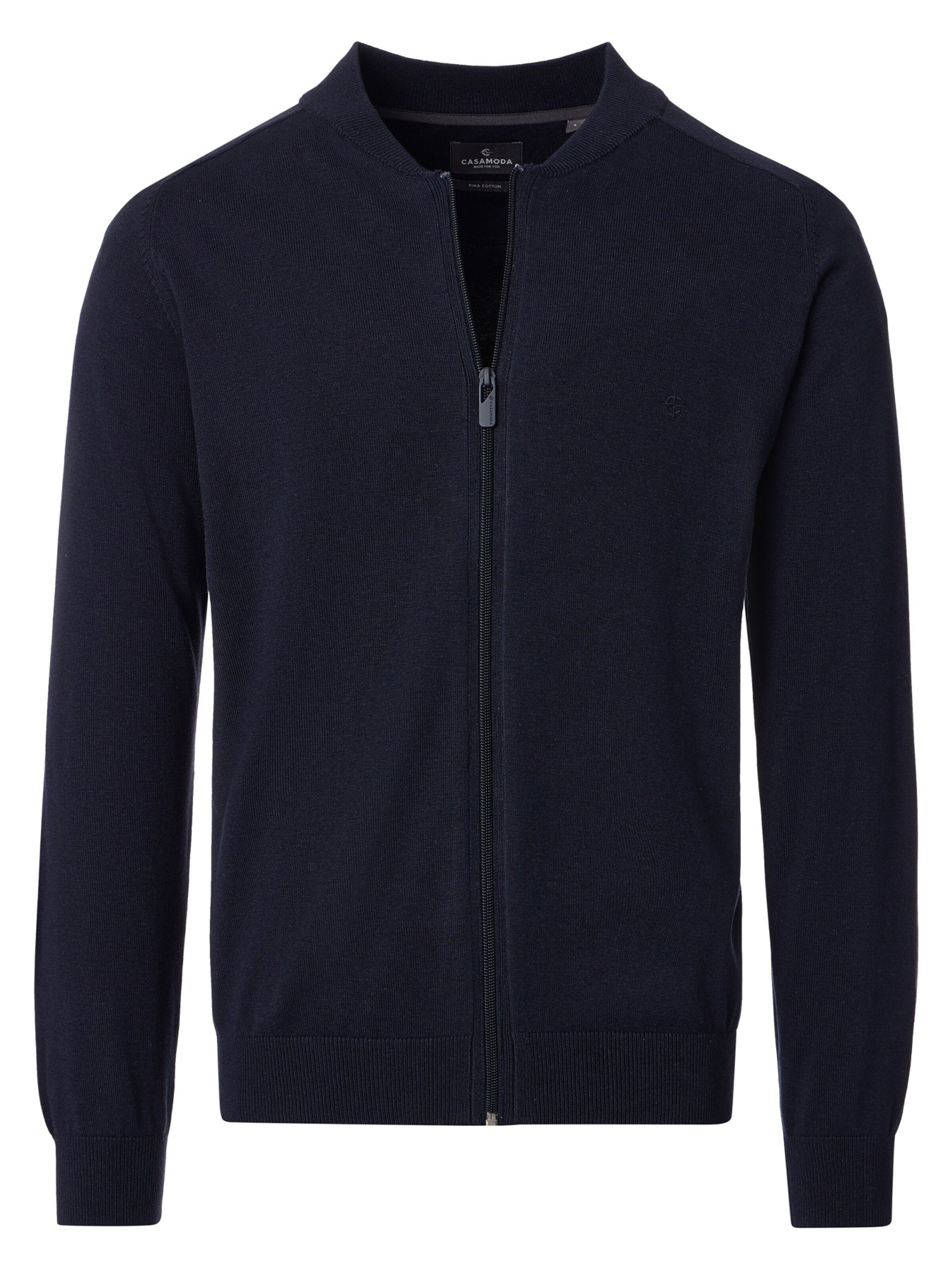 CASAMODA Knit Cardigan 'Basic' in Blue: front