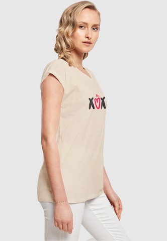 Merchcode T-Shirt 'Valentines Day - Xoxo' in Beige