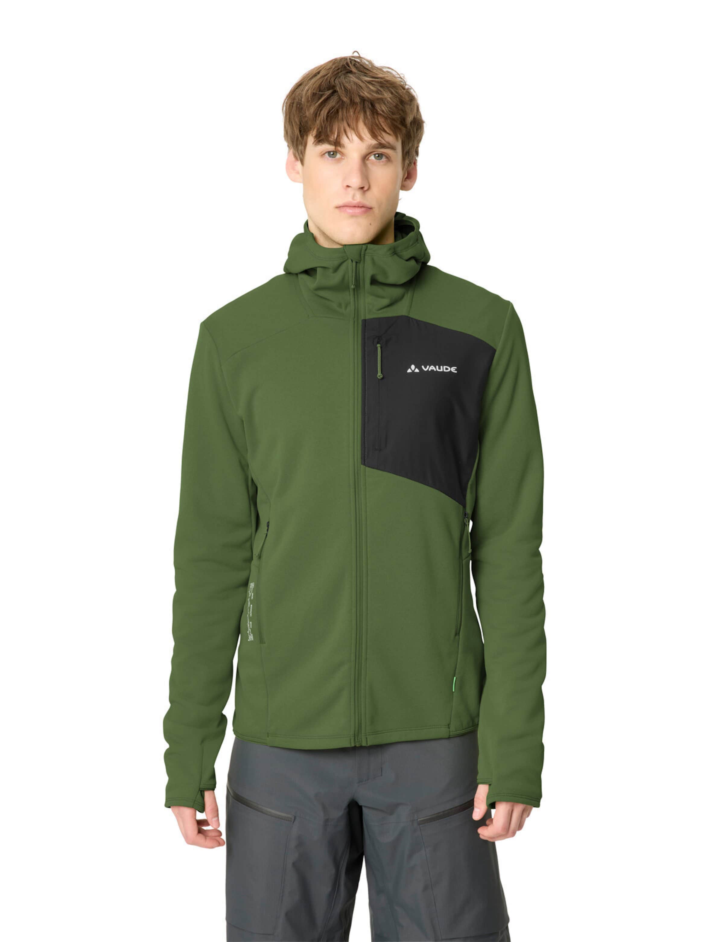 VAUDE Athletic fleece jacket 'Monviso III' in Green: front