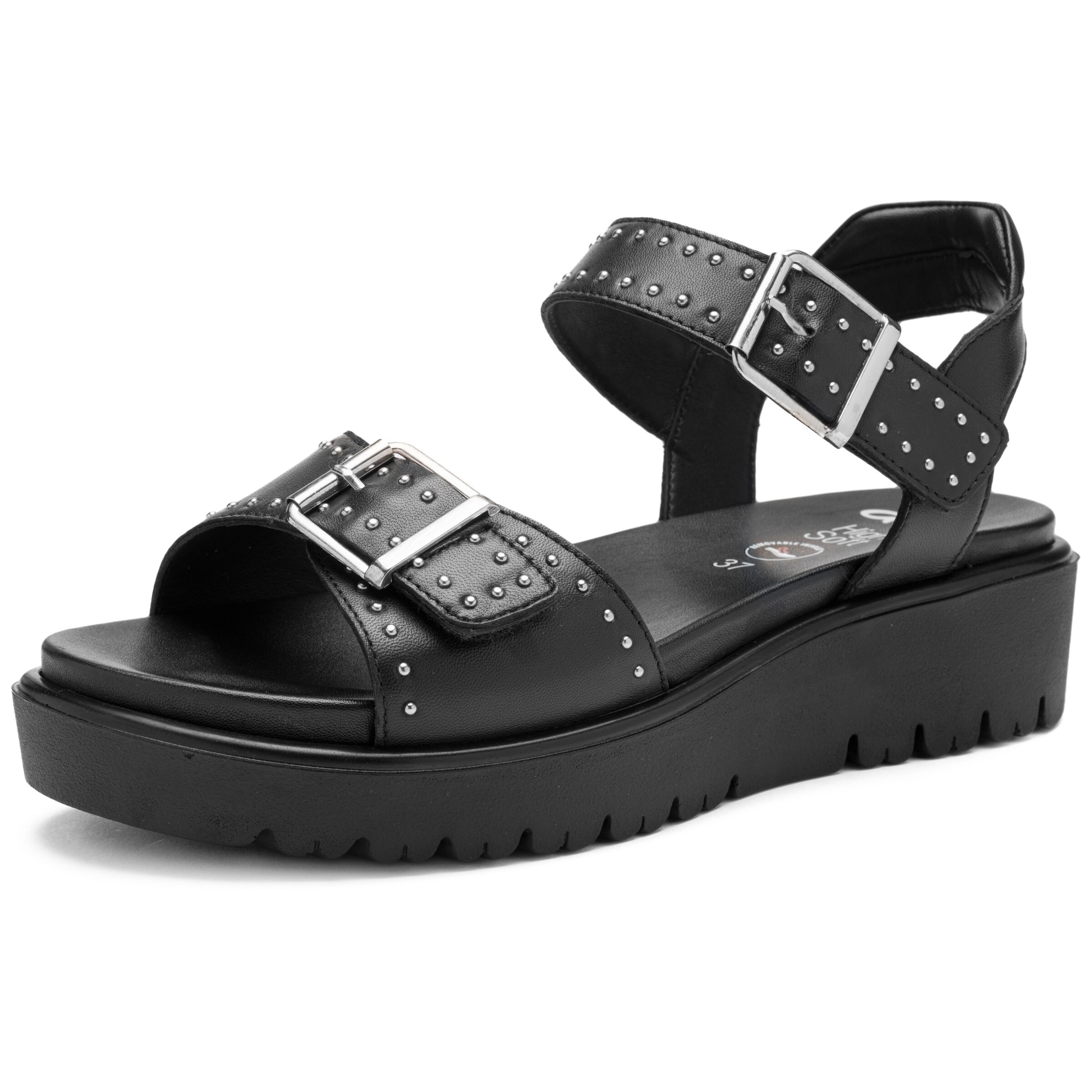 ARA Strap Sandals in Black: front