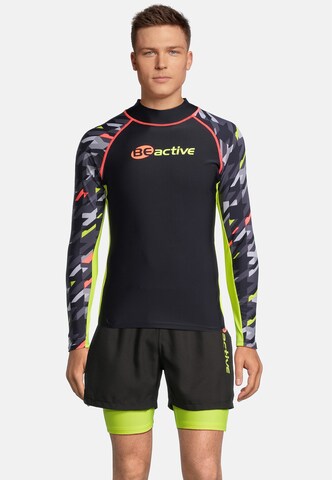 BECO the world of aquasports Schwimmshirt 'Rashguard BEactive UV SUNSET' in Schwarz: Vorderseite