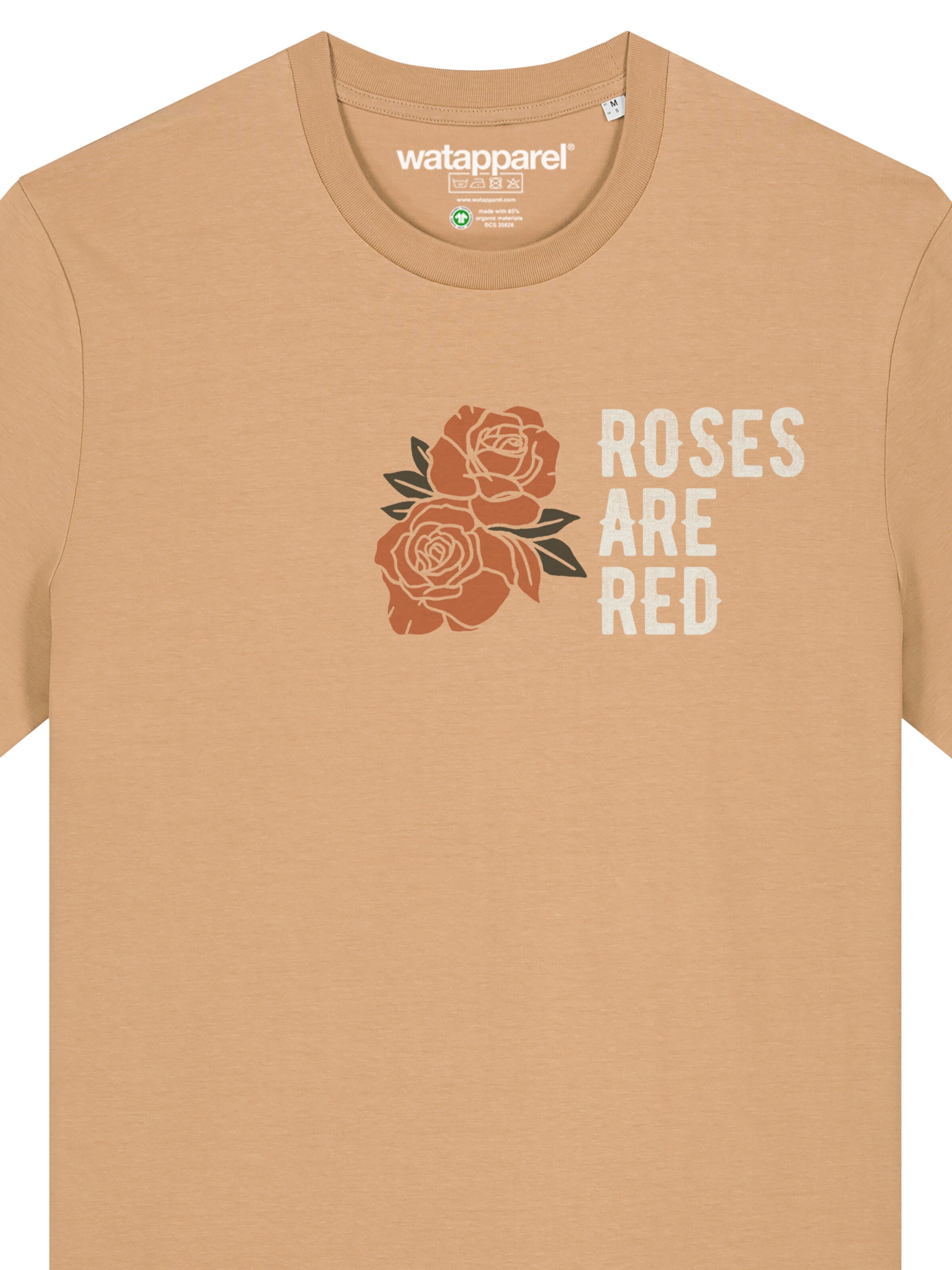 Watapparel Shirt 'Roses Are Red' in Beige